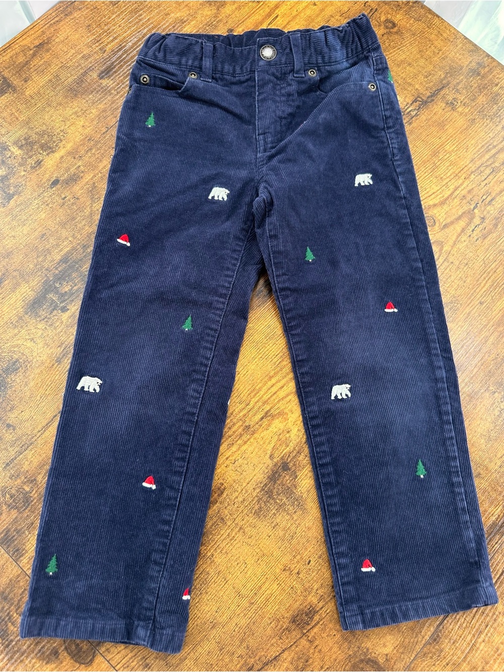 Janie and Jack Navy Connor Holiday Corduroy Pants, Navy 4 4T